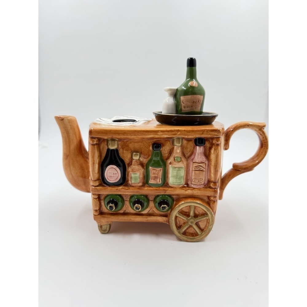 Vintage‎ World Bazaar Wine Cart Collectible Teapot